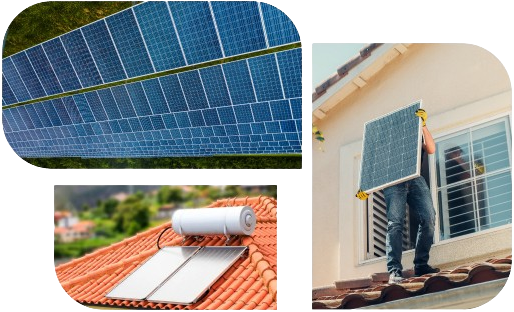 Collage of solar pictures
